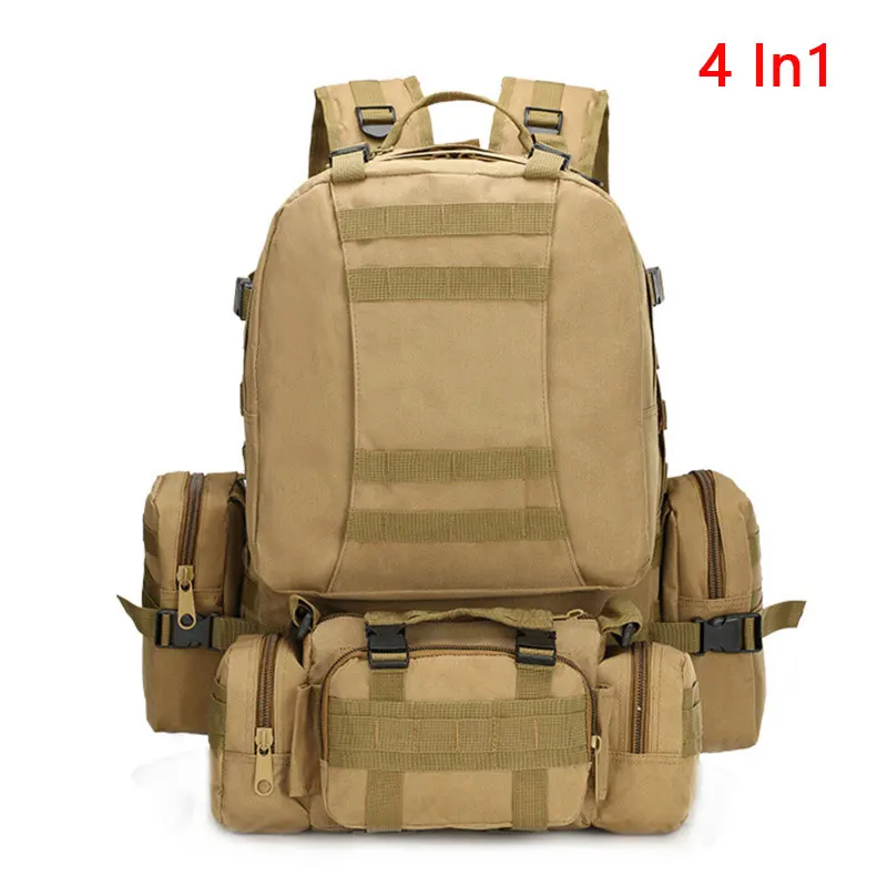 

50L Tactical Backpack,Men's Military Backpack,4 in 1Molle Sport Tactical Bag,Outdoor Hiking Climbing Army Backpack Camping Bags
