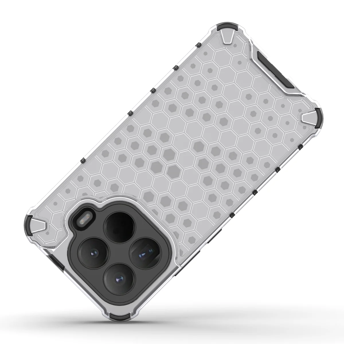 Luxury Transparent Honeycomb Shockproof Case - Translucent Anti-Fall Armor Cover