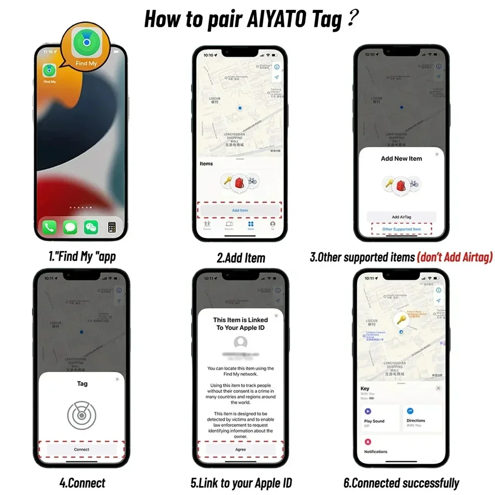 Child Finder Pet Smart GPS Lost Tracker Car Mini Tracking Device For Apple Find My Key Smart Bluetooth Tracker IOS System