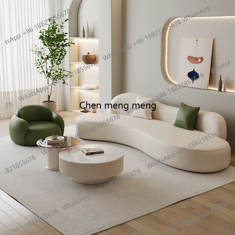 N138 Canapés Courbes Style Crème Nordique, Design Moderne, pour Salon, Réception, Hôtel, Lounge, Bureau