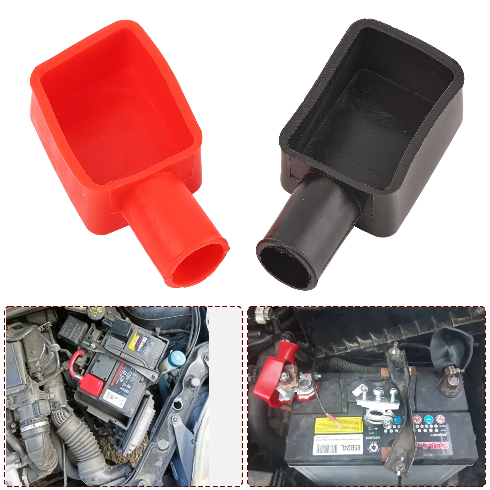 Battery Insulation Cover Car Battery Negative Positive Terminal Covers Cap Boot Insulating Protector