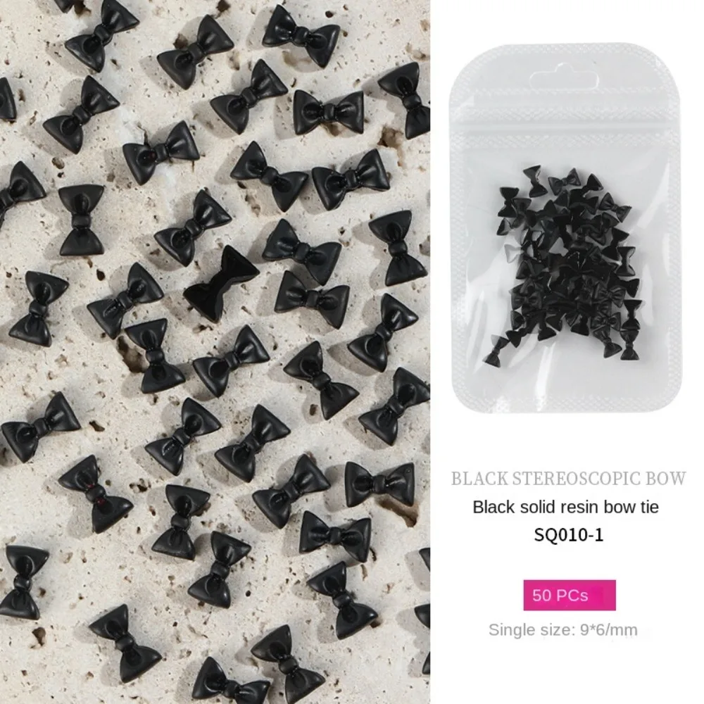 50pcs Nail Accessory 3D Nail Art Bowknot Bow Resin Nail Decoration Nail Art Design Elegant Nail Art Decoration Manicure Ornament