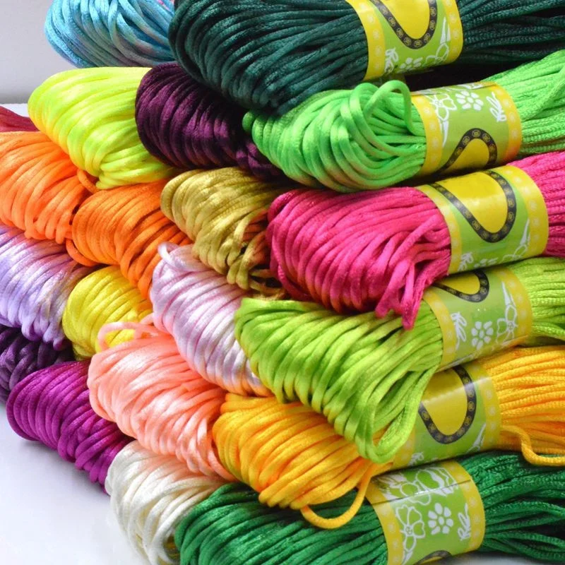 2MM Rattail Satin Cord Shamballa Macrame Beading Nylon Kumihimo String DIY Knit