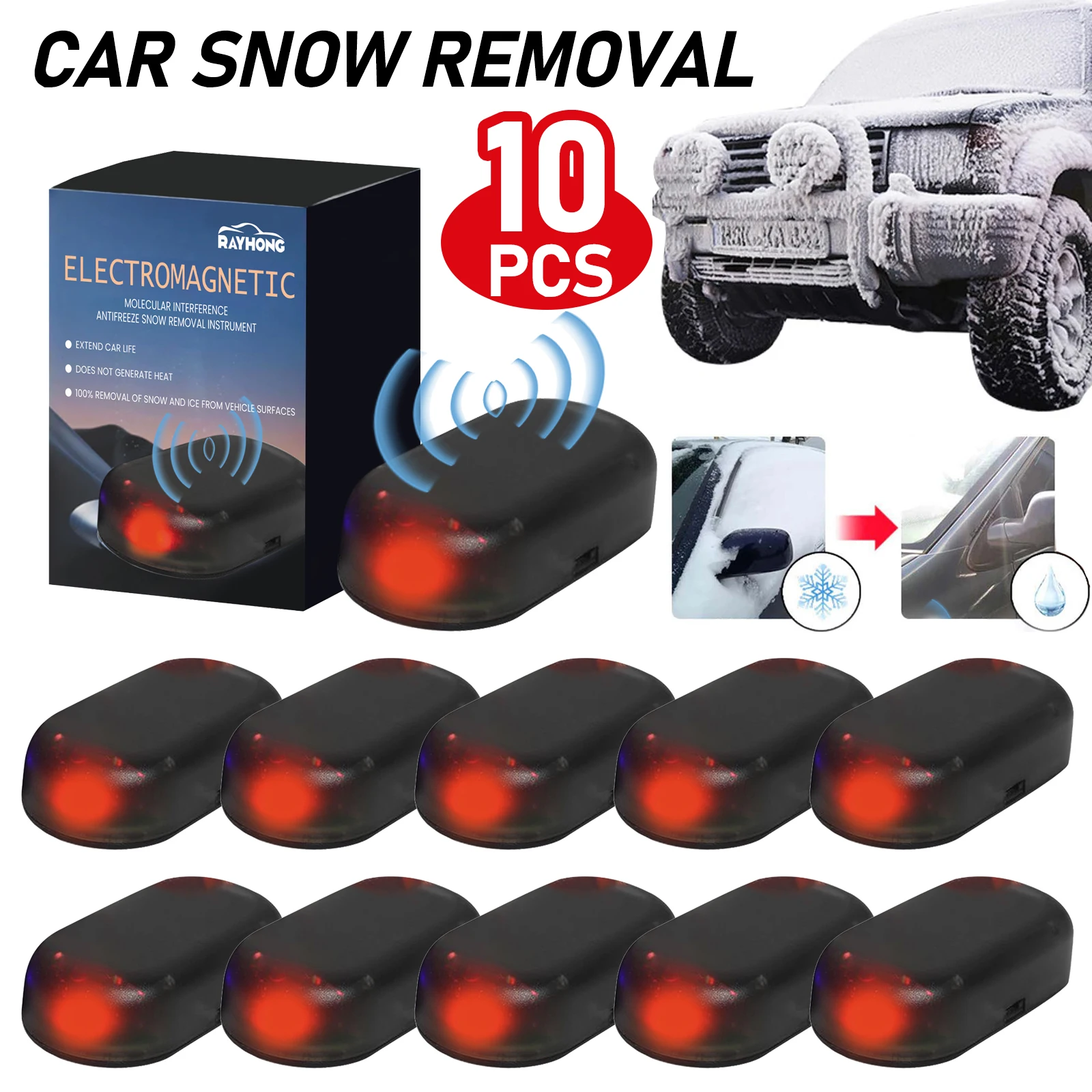 Electromagnetic Antifreeze Snow Removal Instrument Windshield Deicer Winter Window Glass Microwave Deicing Instrument 1-10PCS