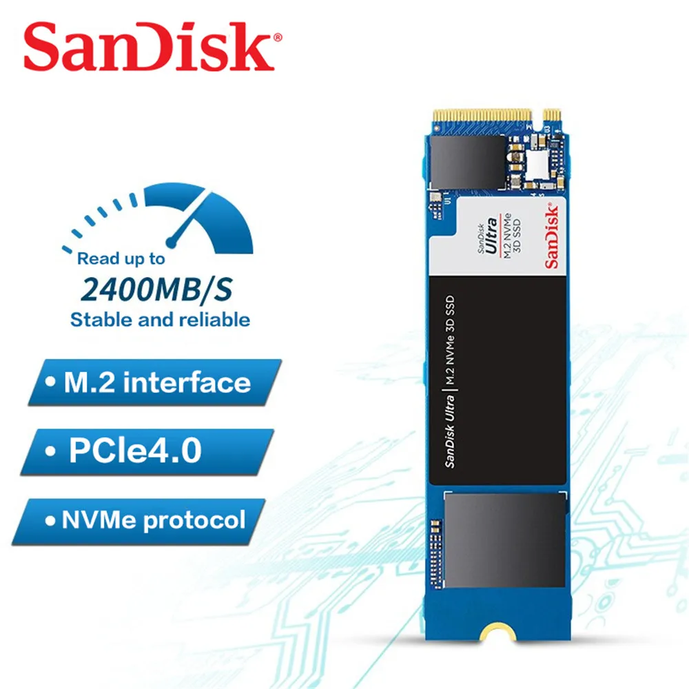 Sandisk-disco de Estado Sólido Interno Disco Rígido para Laptop e Desktop 100 Original Ultra M.2 Nvme 3d Ssd 500gb 1tb 2tb m2 2280 Ssd - Imagem 5