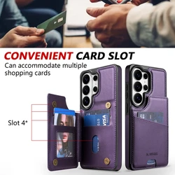 Premium RFID Blocking Magnetic Leather Wallet Case with Card Slot - Galaxy S20 FE (Purple)