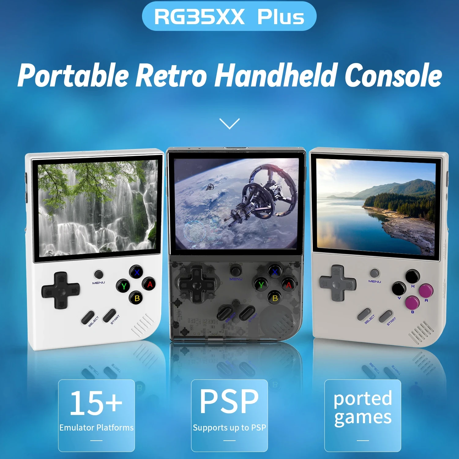 

RG35XX Plus Portable Retro Handheld Classic Games Console 3.5-inch IPS Linux System 2.4G Wireless and Wired Controller Kids Gift
