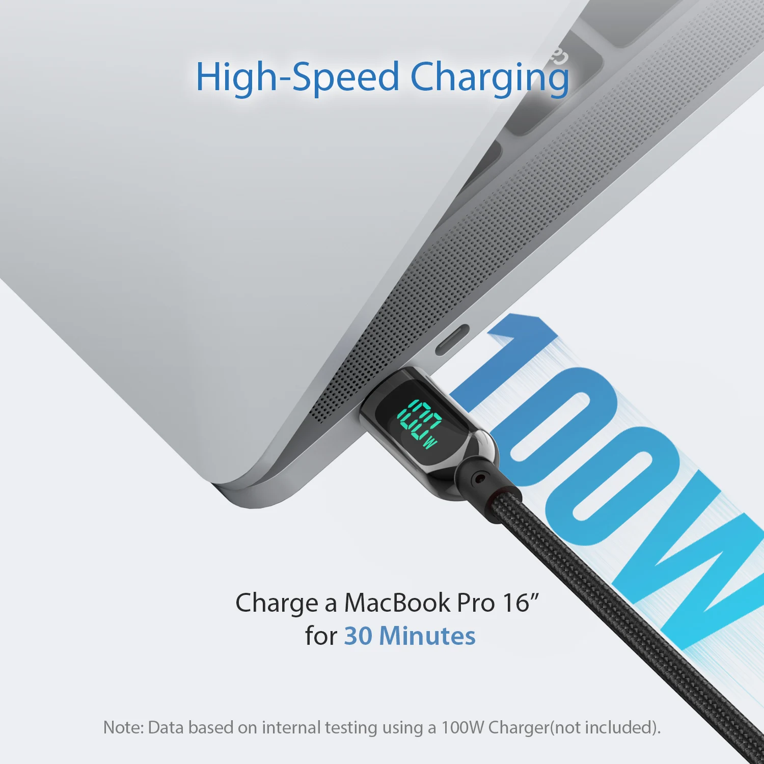 Soopii 100w 5a tipo c Cabo Display Led Usb c para Usb c Cabo de Carregamento Rápido para Telefones Inteligentes Macbook Tipo-c Cabo de Carregamento - Image 5