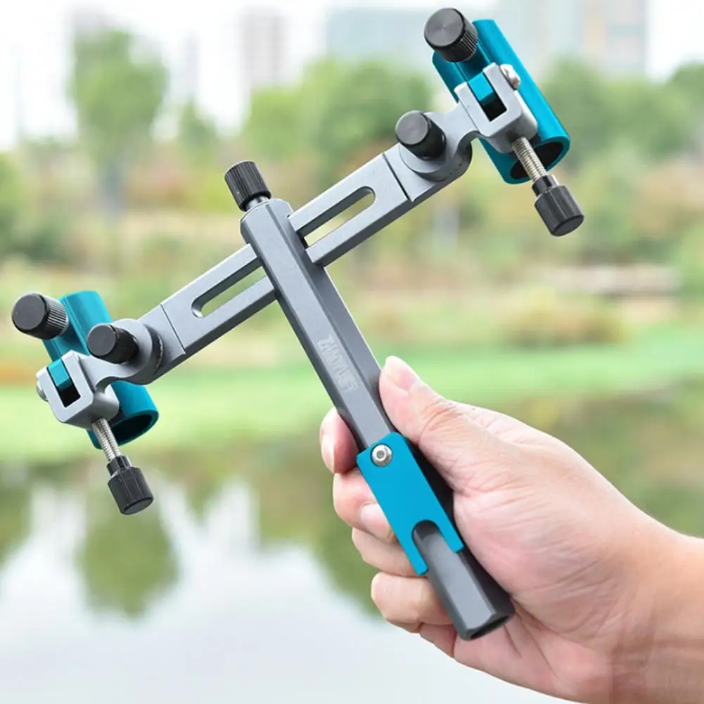 Heavy Duty Fishing Rod Holder 360 Degrees Adjustable Double Fishing Rod Holder Heavy Duty Aluminum Magnesium Alloy for Outdoor