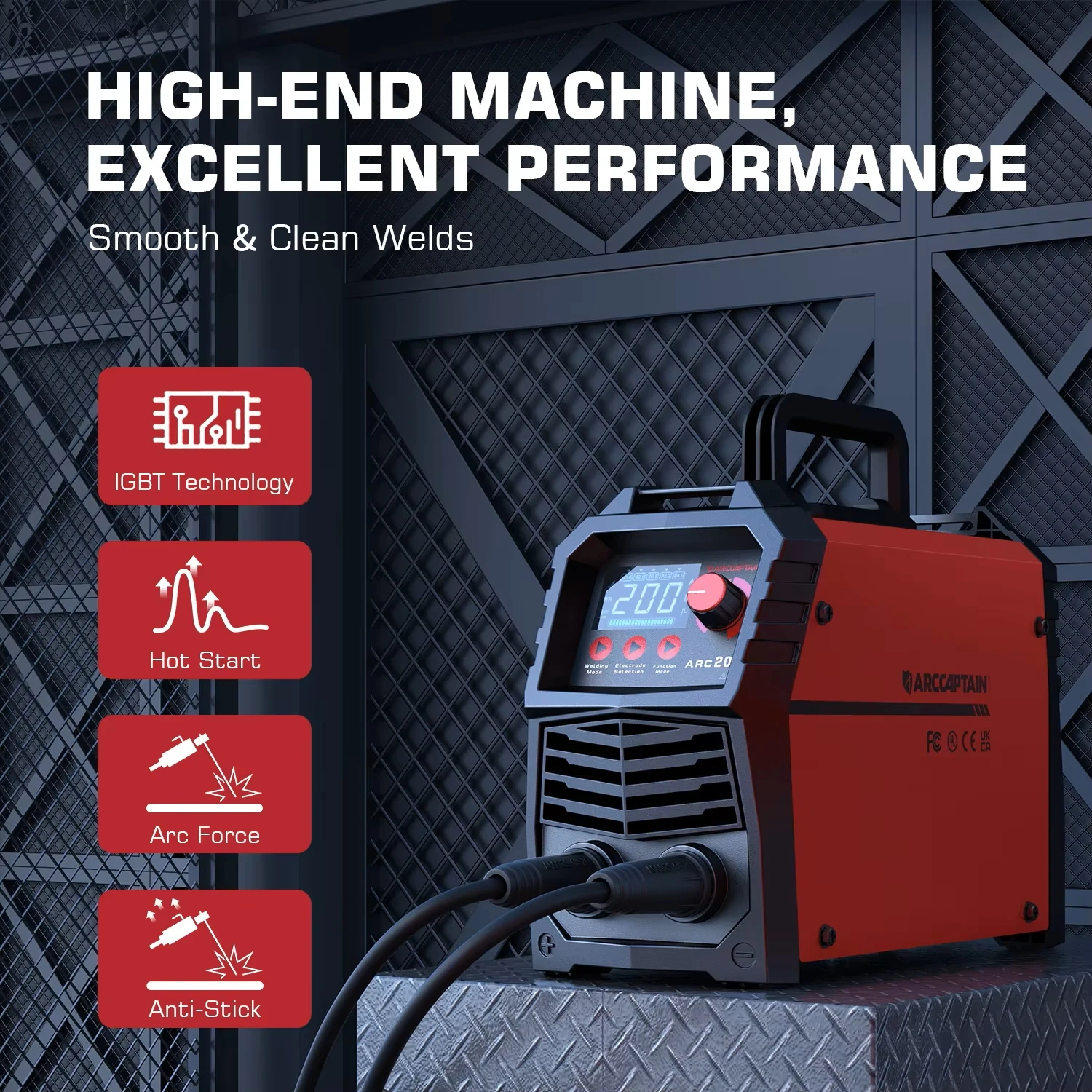 ARCCAPTAIN Semi-automatic Welding Machine 2 IN 1 Lift TIG MMA DC IGBT Inverter ARC Welder Portable 220V 200Amp for Home Beginner 3