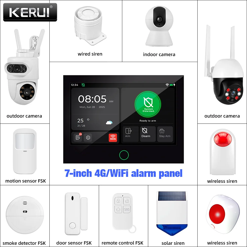 WIFI Tuya Smart GSM système d'alarme à domicile Kit sans fil sécurité de la maison avec caméra WIFI Tuya Smart GSM système d'alarme à domicile Kit sans fil sécurité de la maison avec caméra
