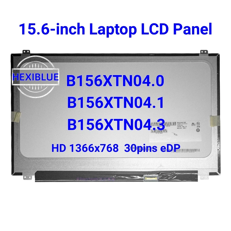 Display de Matriz Lcd para Laptop Tela de 156 Polegada B156xtn04.0 B156xtn04.1 B156xtn04.3 Nt156whm-n12 Lp156whb Tpc1 hd 1366×768