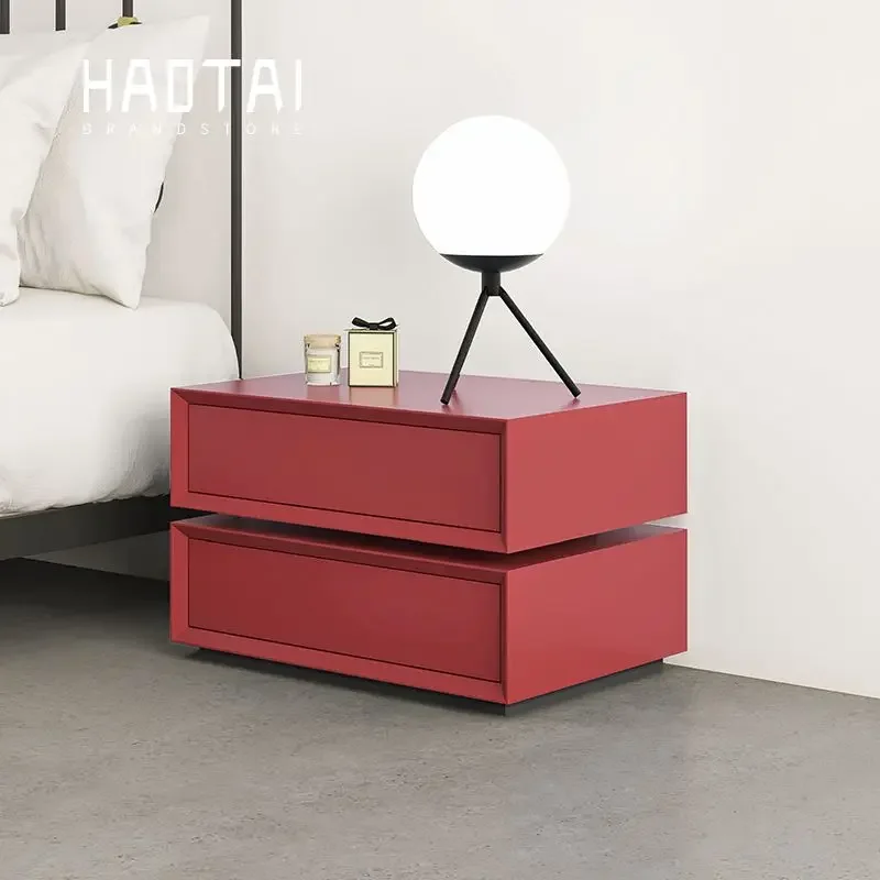 Italian Minimalist Rotating Bedside Table Designer Light Luxury Modern Creative Bedroom Living Room Storage Cabinet