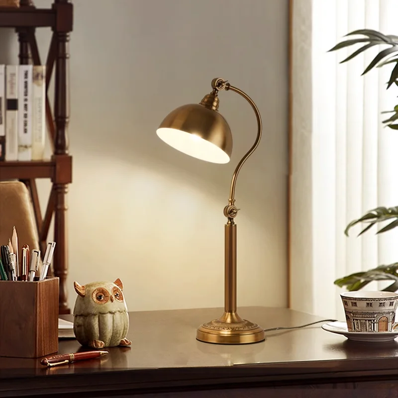 

American Retro Dimming Table Lamp Simple Student Learning Eye Protection Table Light Living Desk Office Bedroom Bedside lamps