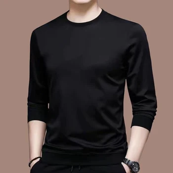 남성용 캐주얼 긴팔 티셔츠, 언더셔츠 블라우스, 근육 액티브웨어, 풀오버 탑, 중년 캐주얼 솔리드 남성 보터밍 셔츠