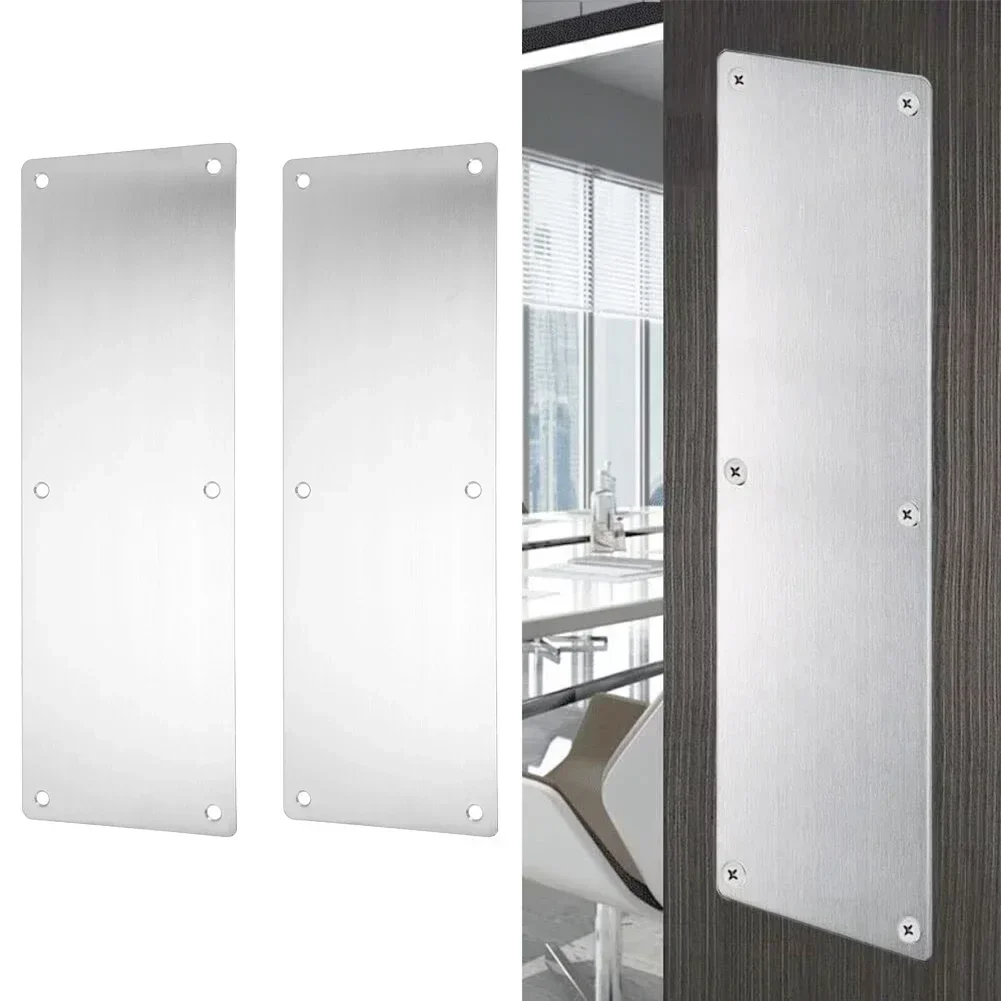 2PCS Door Kick Plates Stainless Steel For Interior Or Exterior Door Protection Push Plate Kick Plate Push Plates