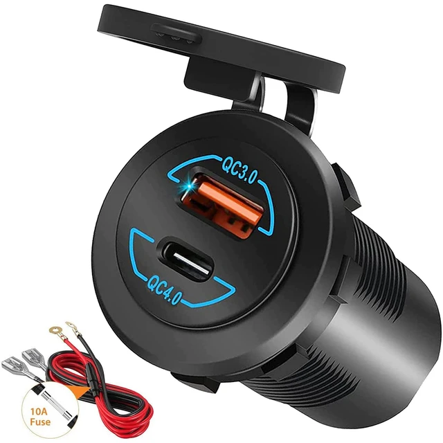 Chargeur voiture USB C, 30W / 2.4A 12v prise USB mini charge rapide, 18W PD  12V