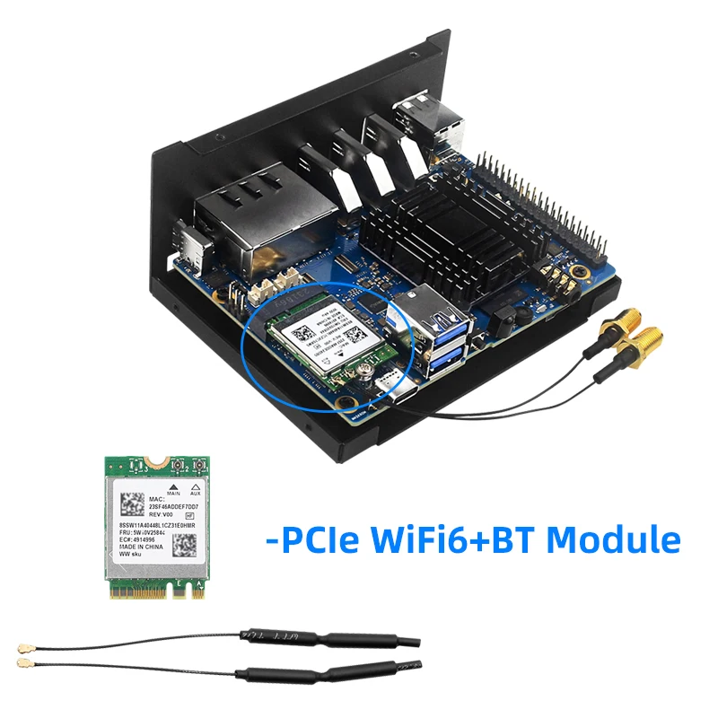 Caixa de Metal Laranja pi Plus Ventilador de Refrigeração 4040 Dissipador de Calor de Alumínio Antena Wifi6 bt Opi Plus gb gb 16 gb - Imagem 6