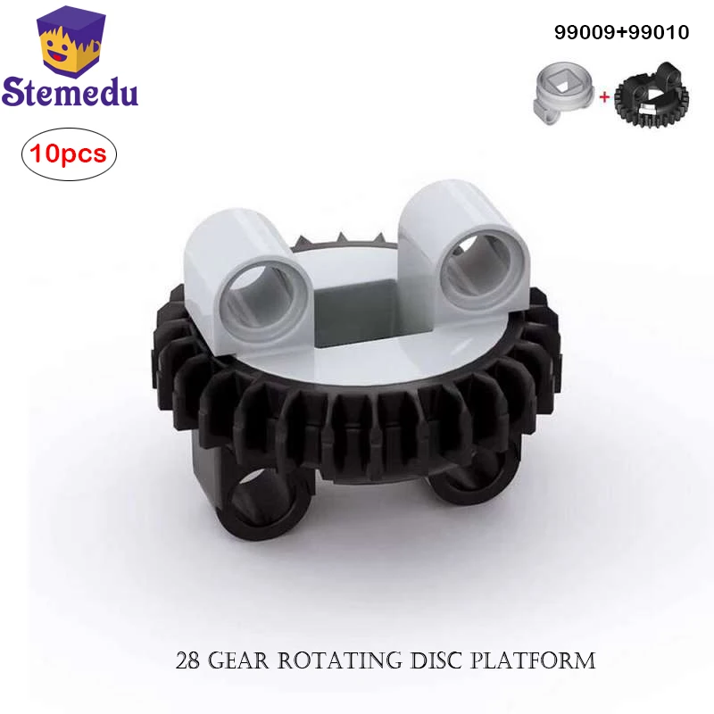 

10pcs 28 Gear rotating disc platform compatible with Legoeds 99009+99010/50163 Rotary disc platform with internal teeth