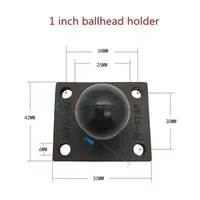 Jadkinsta 1 or 1.5 inch Rubber Ball Mount to Aluminum Motorcycle Round Square Mounting Base Plate for Gopro Camera Cellphones - Image 2