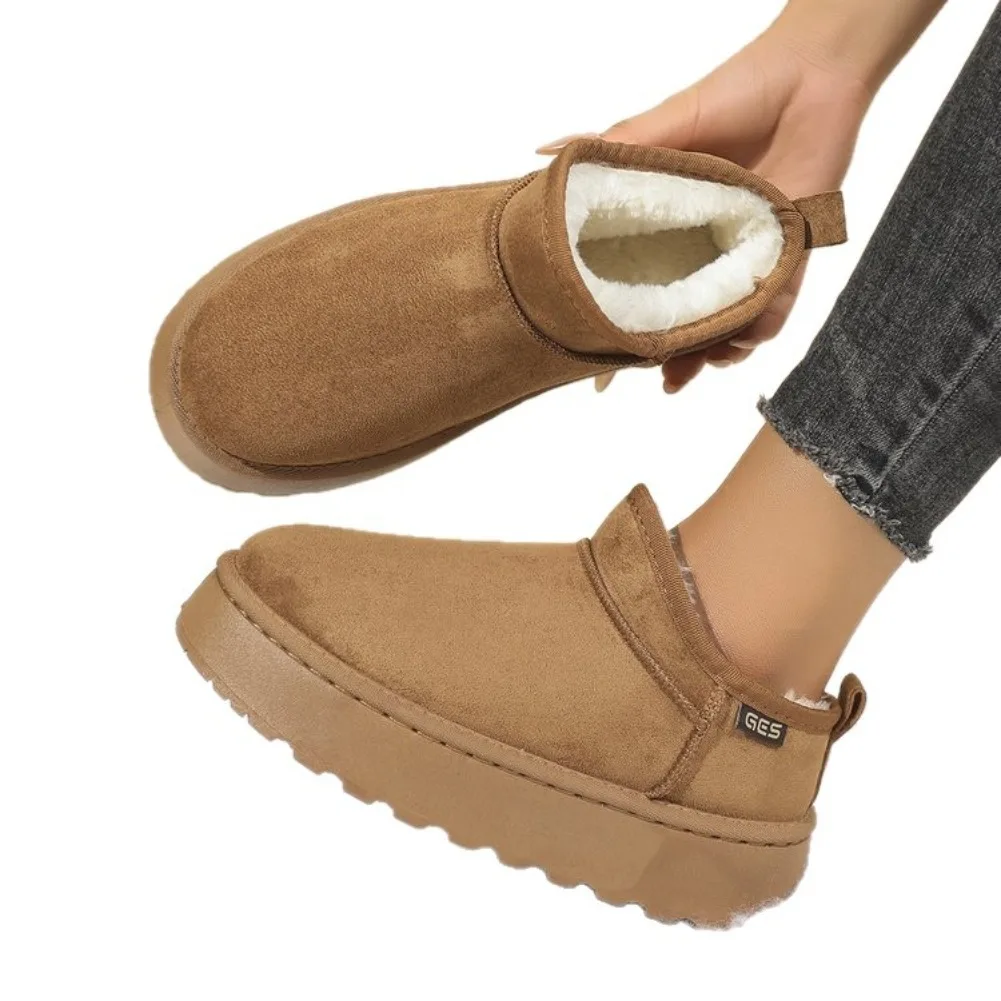 2026 Winter New Warm Boots Fur Women's Snow Boots Thick Bottom Warm Boots Men's and Women's Winter Short Boots Large 43 Fashion