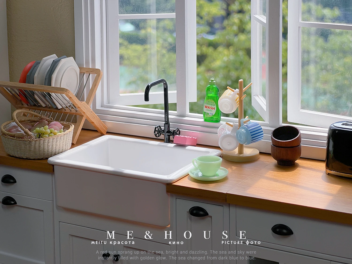 1/6 bjd ob11 miniature dollhouse furniture Mini model Kitchen DIY sink/basin/faucet 2