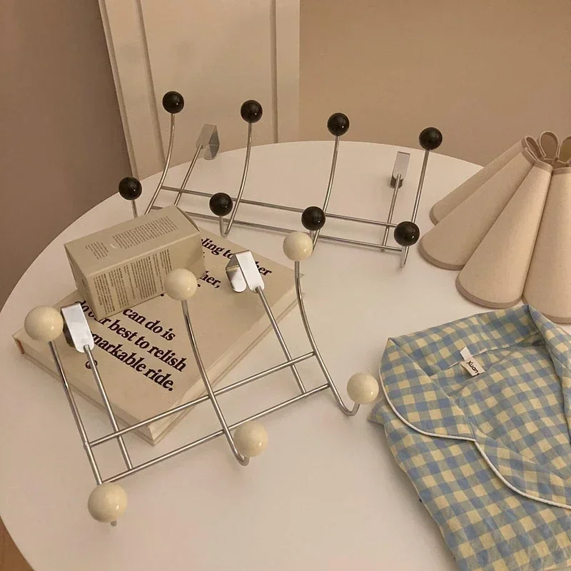 

Hook Door Storage Household Hanger Hooks Free Hanging Iron Bathroom Holder Towel Organizer Wall Punch Multi-purpose