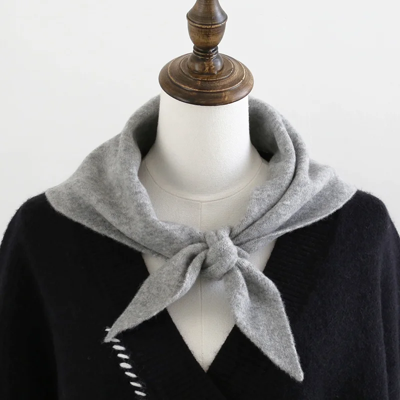 British Triangle Wool knitted Scarf Women Autumn Winter Comfortable Gentle Sweet Korean Version Neck Protection Small Scarf 2