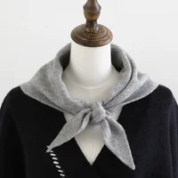 British Triangle Wool knitted Scarf Women Autumn Winter Comfortable Gentle Sweet Korean Version Neck Protection Small Scarf 2