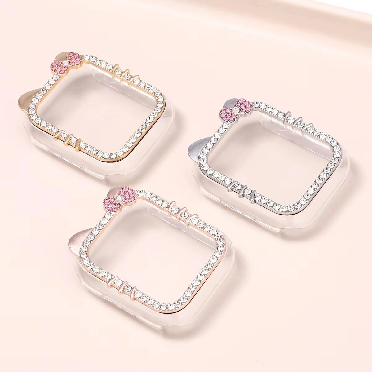 Protective Case for Apple Watch 9/8/7 41 46mm 45mm Bling Rhinestone Bumper Frame Cover iWatch Series 10/6/5/4 SE 40mm 44mm