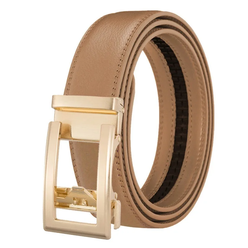 Luxury Men's Leather Belt - High Quality Designer Craftsmanship in White, Blue, Red, Brown