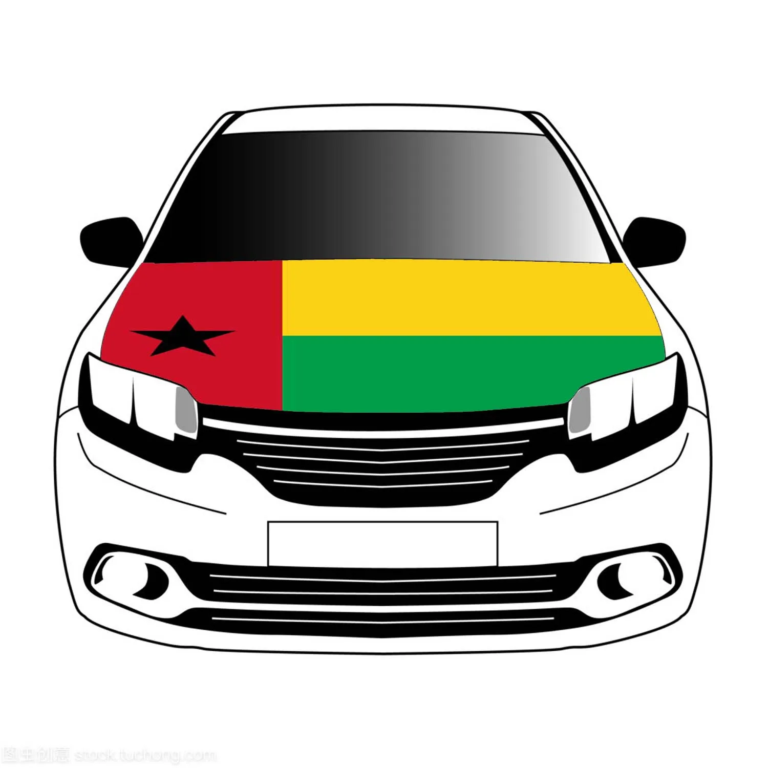 

Guinea Bissau flag car Hood cover 3.3x5ft/5x7ft 100%polyester,car bonnet banner