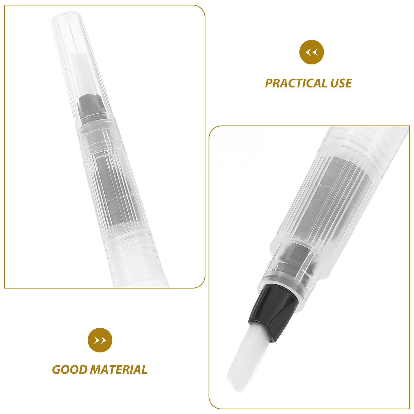6 Pcs Refillable Watercolor Painting Pens Transparent Body Drawing Tools Paper Envelopes Reusable Supplies Watercolor Brush