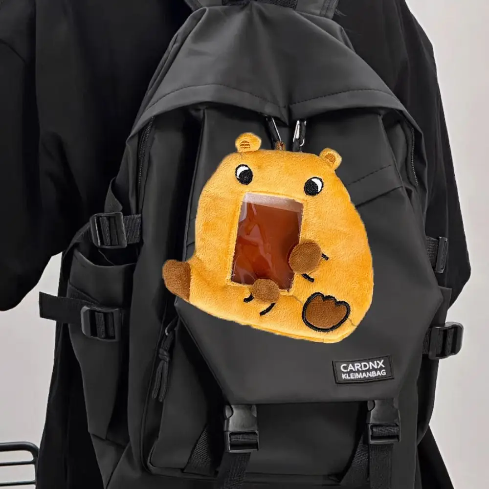 Bag Pendant Capybara Plush Photocard Holder Soft INS Cartoon Photocard Cover Korean Style Animal Bus Card Holder Girl/Lady
