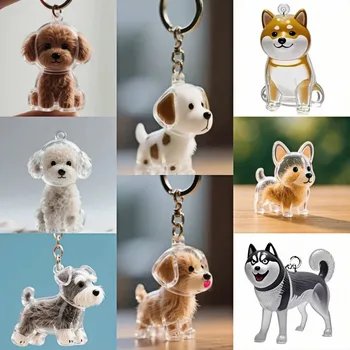 Dogs Hair Storage Pendant Cute Keychain Bag Pendant Couple Car Key Chains Jewelry Souvenir Collection Gift Decor Dog Accessories 1