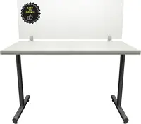 Frosted Acrylic Desk Mounted Privacy Panel, 12"", Aluminum 1