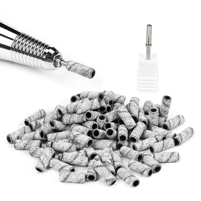 

E5XZ 50Pack 80/120/150/180/240Grit Machine Drill Bits Sanding Bands Set