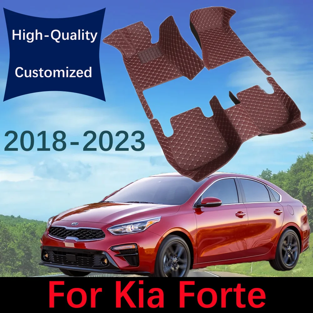 

Custom Leather Car Floor Mats For Kia Forte K3 BD MK3 2018 2019 2020 Automobile Carpet Rugs Auto Foot Pads Interior Accessories