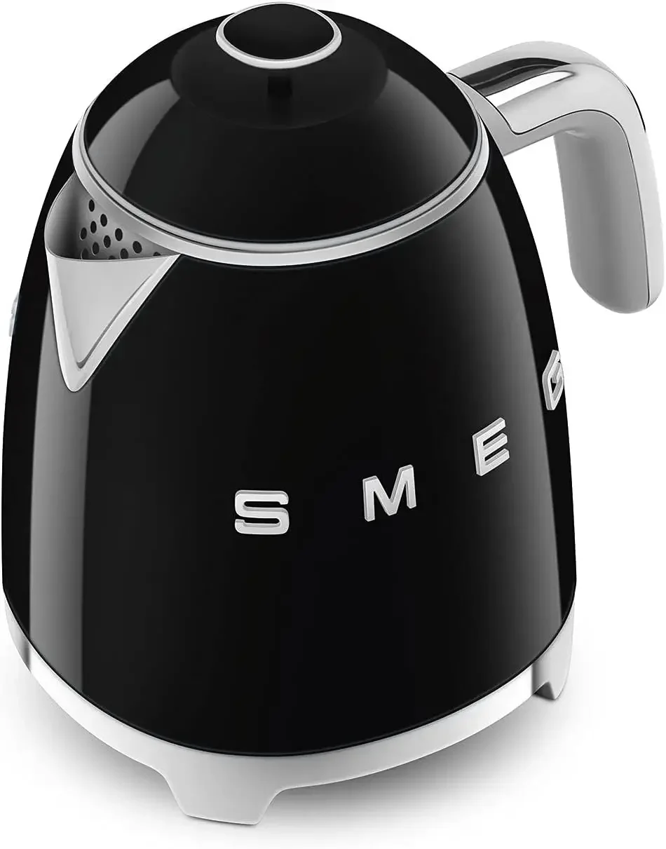 Mini 50's Retro Style 3 Cup Electric Kettle with Double Wall Anti Slip Base and Water Level Indicator (Black) 4