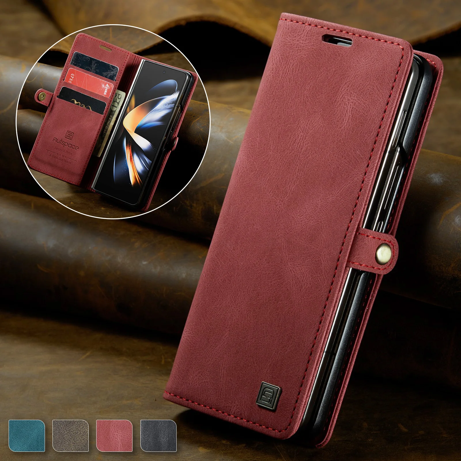 Custodia Funda A Portafoglio In Pelle Opaca Per Samsung Galaxy Z Fold5 Fold4 Fold4 Fold4 5G Zfold4 Zfold5 Zfold 4 Porta Carte