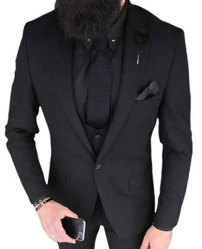 

Классические свадебные костюмы для мужчин на заказ 2023, черные деловые облегающие костюмы из 3 предметов для вечеринки, делового жениха, выпускного, мужской блейзер для смокинга, модный