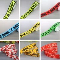 DHK 7/8” 5yards Caution Bone Space Printed Grosgrain Ribbon Accessories Material Decoration DIY Sewing Craft C2657