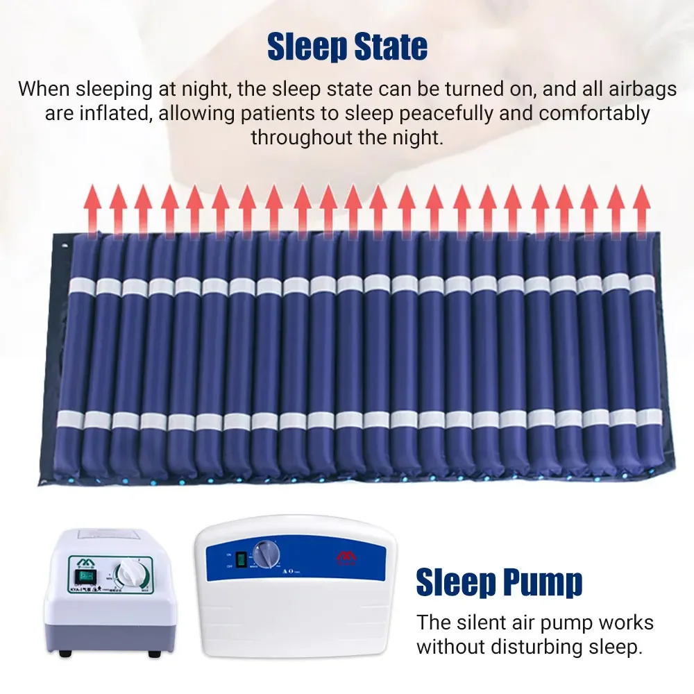 Alternating Pressure Mattress Pad with Electric Pump Anti-Decubitus Airflow Design for Bedridden Patients Prevent Pressure Sores