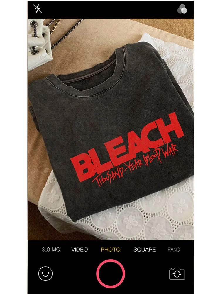 BLEACH ブリーチ プリント Tシャツ 更木 剣八 ブラック アニメ Tシャツ男性女性ブリーチ更木剣八プリント酸 Tシャツ綿