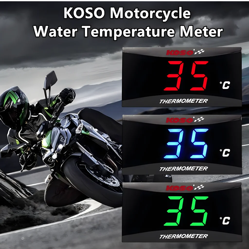 KOSO Motorcycle Water Temperature Mini Meter Universal LCD Digital Screen Sensor Thermomete SAMCI Temp Gauges