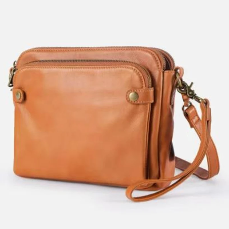 2023 Hot Sale Women Crossbody Bags Three Layers Leather Shoulder Handbag Retro Fashion Purse Multi Pocket Female Clutch Bag