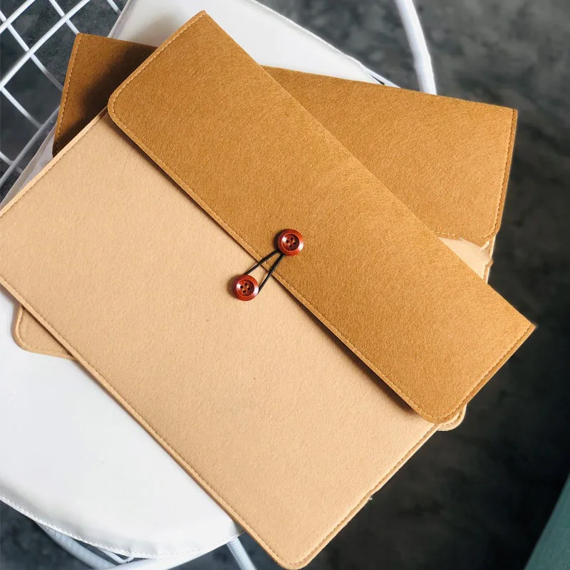 

10 Pieces A4 File Bag Filing Product Thickened Office Meeting Document Bags Envelope Style Buttons and Ropes Shock Absorption