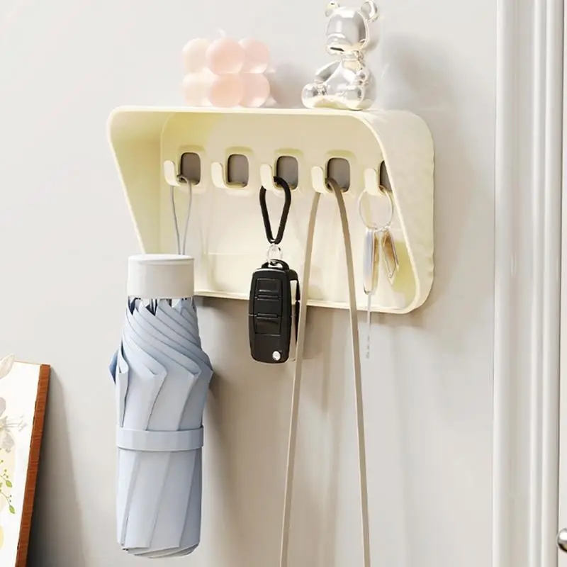 Key Holder For Wall Adhesive Key Organizer Shelf With Hooks Aesthetic Key Holder Wall Decor For Hallway Bedroom Entryway Living 3