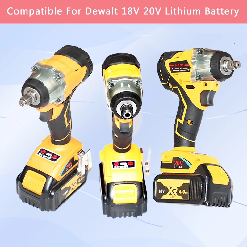 

Electric Power Tool Cordless Trechargeable Brushless Impact Wrench Screwdriver Compatible For Dewalt 18V 20V Lithium Battery