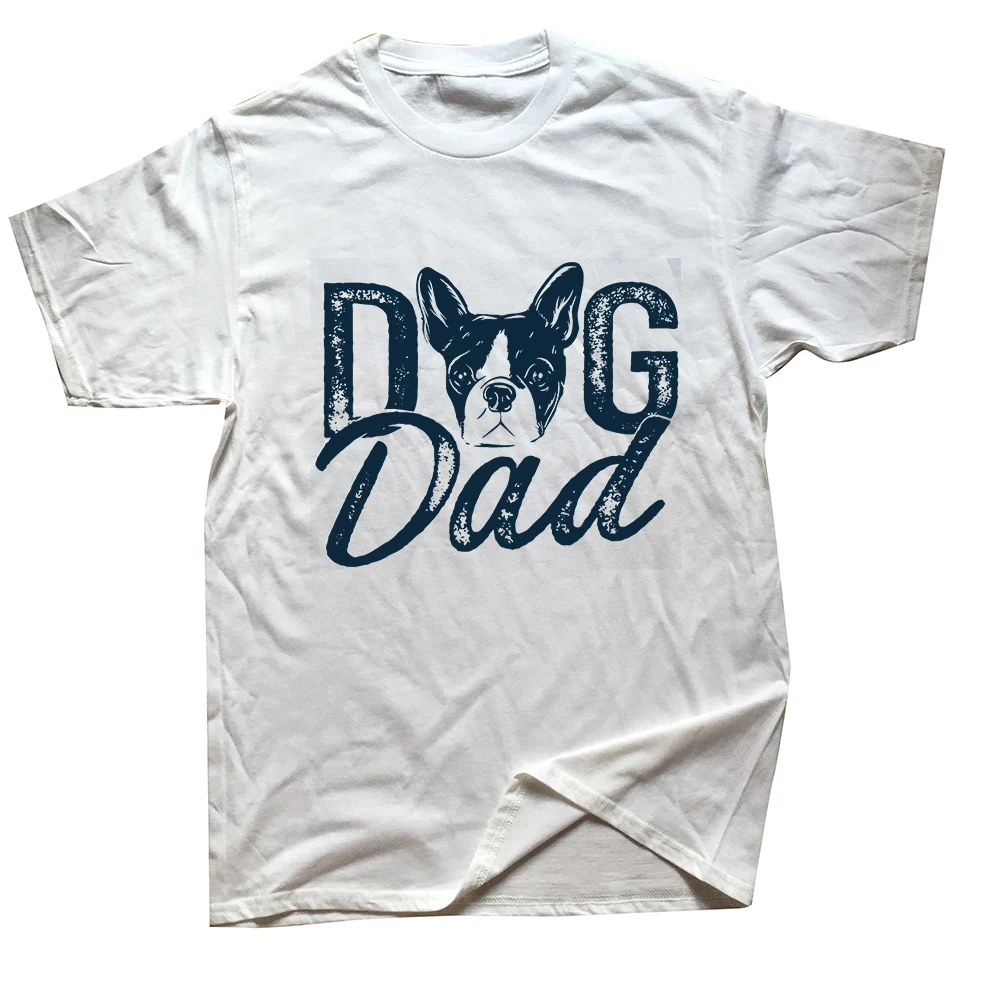 Lustiges Boston Terrier Hundepapa T-Shirt Sommer Herrenbekleidung Mode Vintage Sommerstil Baumwolle Kurzarm Oversized T-Shirt Oberteil